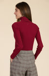 Cotton Cashmere Ribbed Turtleneck - Cayenne