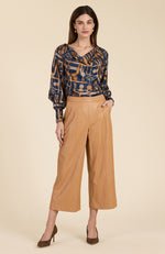 Payton Vegan Leather Cropped Pant - Caramel