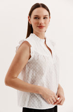 Emilie Eyelet Top - White