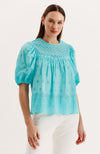 Chloe Eyelet Top - Aruba