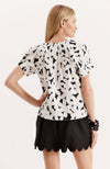 Skylar Cotton Daisy Top - Black White Daisy