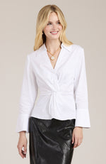 Paige Twisted Front Shirt - White