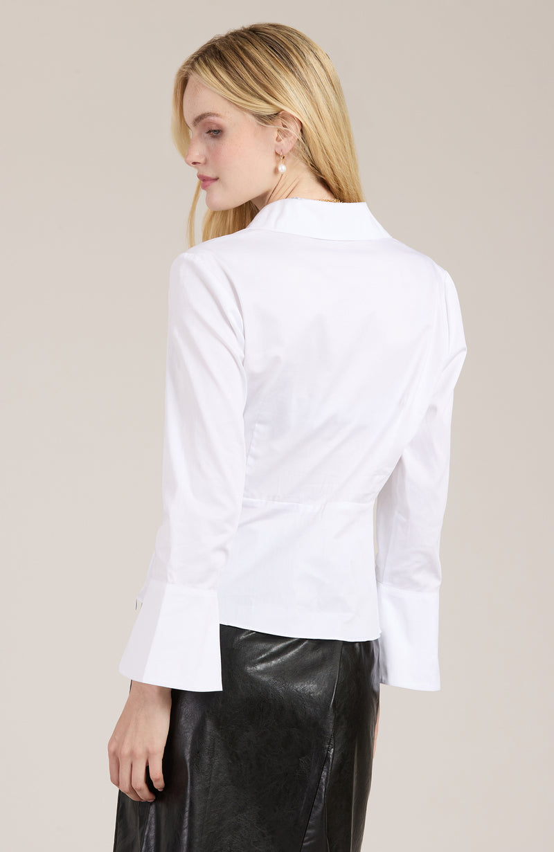 Paige Twisted Front Shirt - White