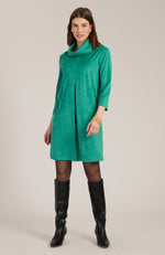 Kim Faux Suede Dress - Kelly Green