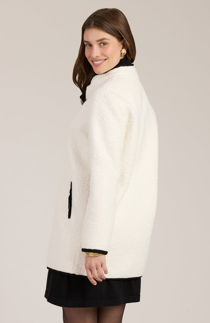 Sherpa City Coat - Winter White Black