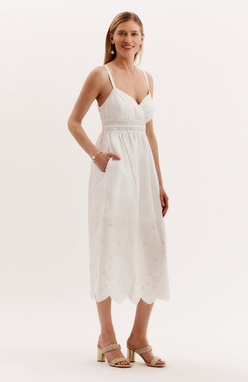 white linen formal dress Hunter Bell Women's Layne Mini Dress, White