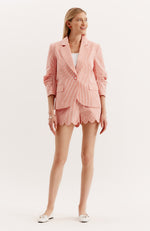 Taylor Seersucker Blazer - Tiger Lily