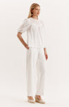 Chloe Eyelet Top - White