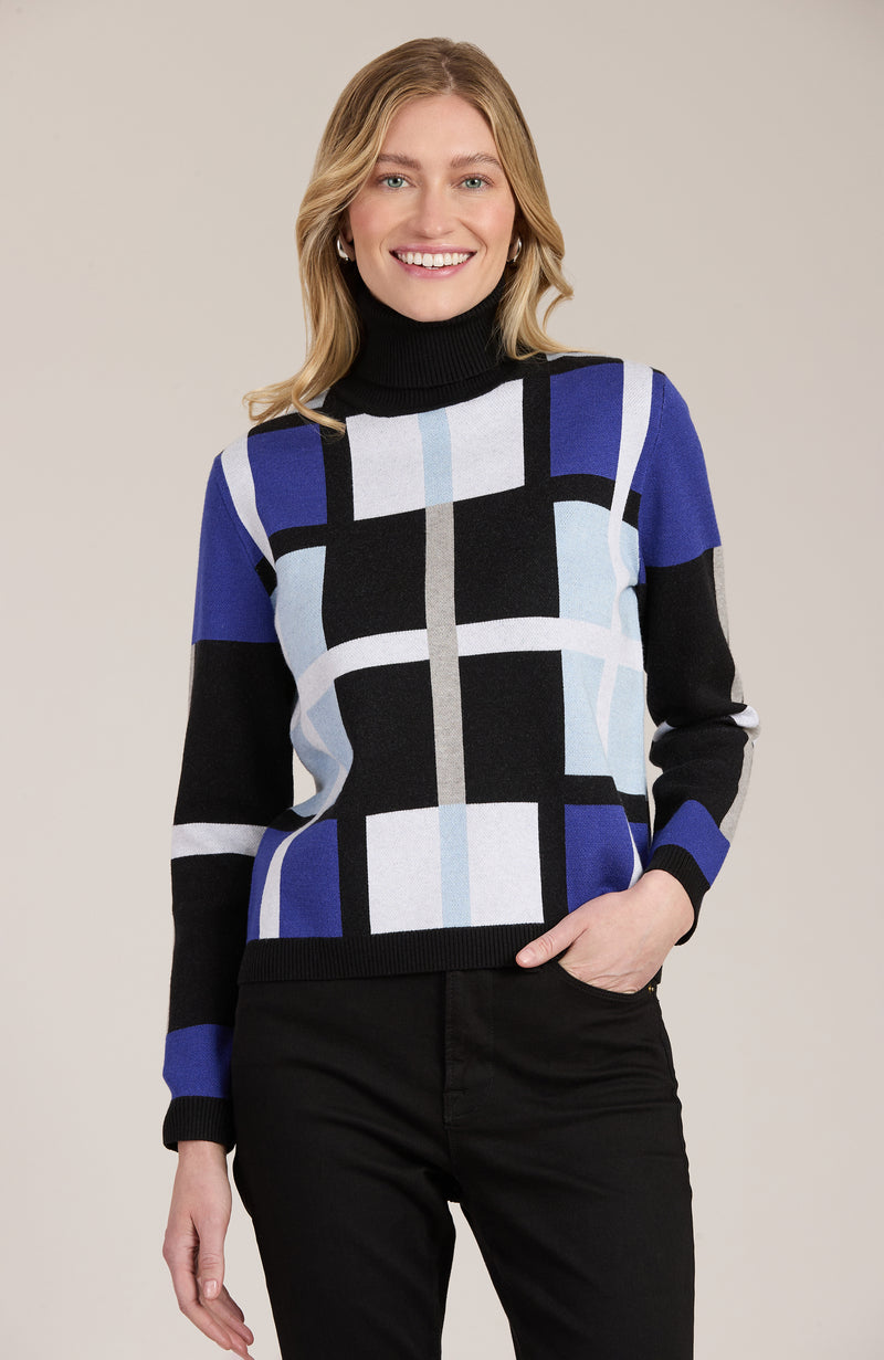 Dimensional Sweater - Multi Black Blue