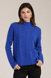 Cashmere Basketweave Sweater - Sapphire