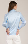 Chloe Silk Charmeuse Shirt - Light Blue