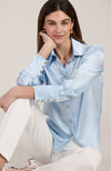 Chloe Silk Charmeuse Shirt - Light Blue