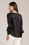 Olivia Charmeuse Top - Black