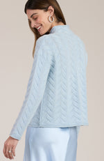 Cashmere Basketweave Sweater - Light Blue