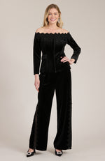 Toby Velvet Lace Pant - Black