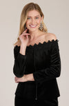 Teagan Velvet Lace Top - Black