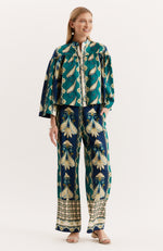 Gianna Silk Cotton Pant - Cabana Foulard