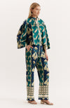 Gianna Silk Cotton Pant - Cabana Foulard