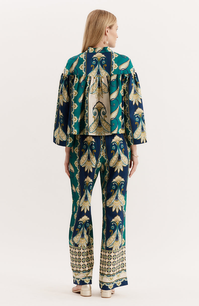 Maeve Silk Cotton Topper - Cabana Foulard