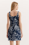 Pamela Embroidered Shift Dress - Bellwether Blue