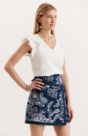 Zoey Embroidered Skirt - Bellwether Blue