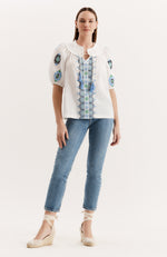 Margarita Embroidered Top - White