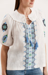 Margarita Embroidered Top - White
