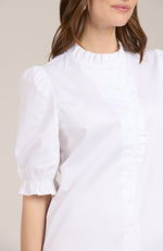 Gwen Ruffle Collar Shirt - White