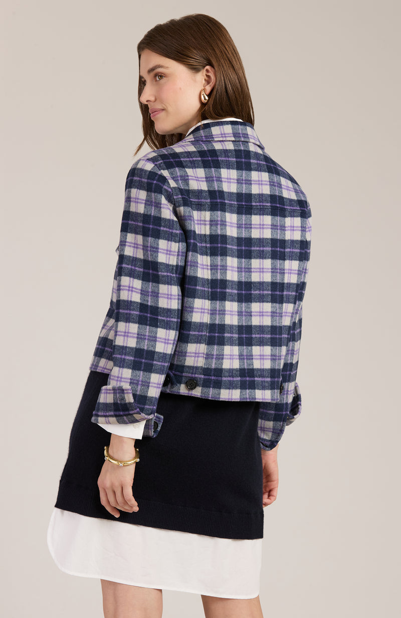 Mallory Plaid Jacket - Violet Plaid