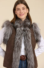 Fur Suede Vest - Walnut