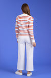 Cory Textured Stripe Sweater - Orange Sapphire Stripes