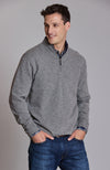 Cashmere 1/4 Zip Front Sweater - Heather Grey