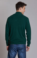 Cashmere 1/4 Zip Front Sweater - Brunswick Green
