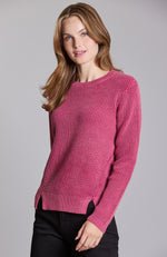 Mineral Wash Shaker Sweater - Garnet
