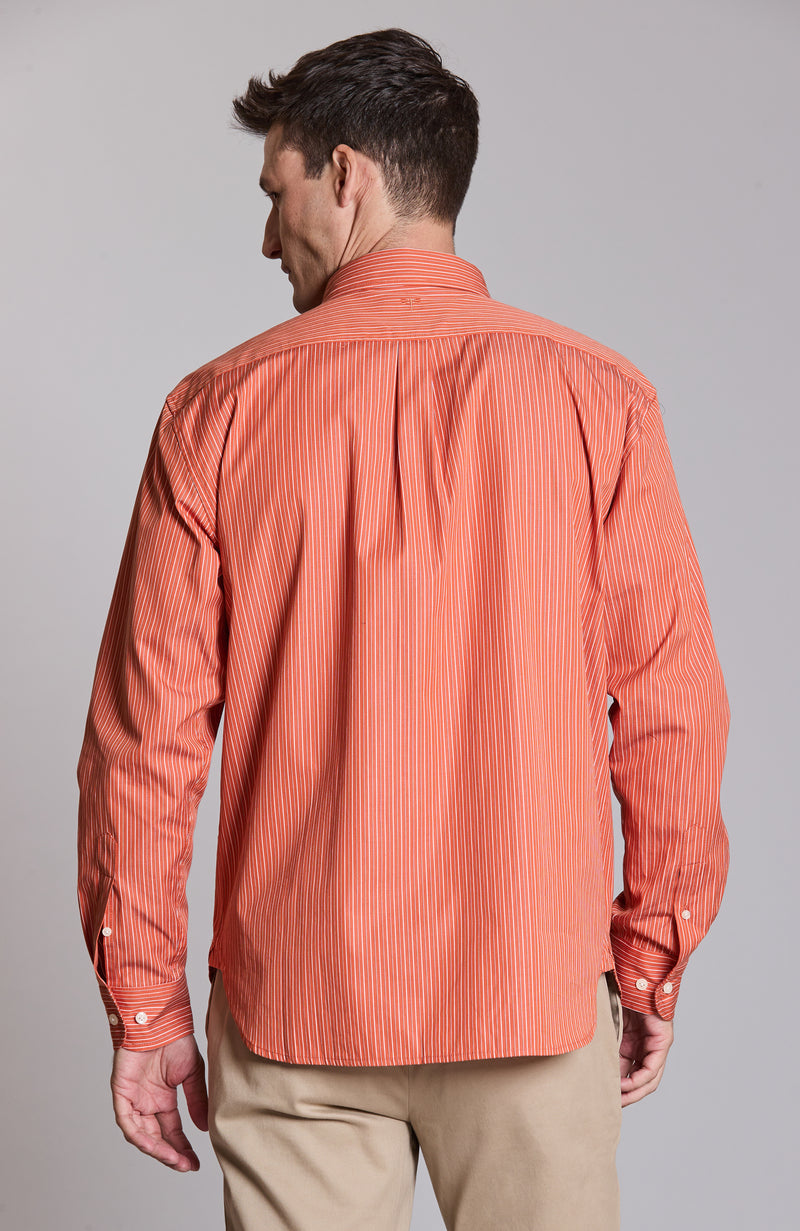 orange striped dress shirt Bold Striped Popeline Shirt Orange Regular Fit / XL 45