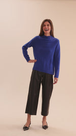 Cashmere Button Back Sweater - Sapphire