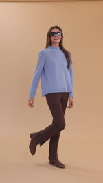 Cashmere Button Back Sweater - Wedgewood