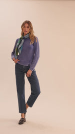 Mineral Wash Shaker Sweater - Sapphire