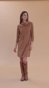 Kim Cotton Cashmere Dress - Deep Camel