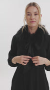 Meghan Knit Fur Collar Dress - Black