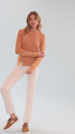 Mineral Wash Shaker Sweater - Apricot
