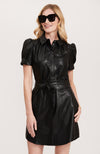 Veronica Pleather Dress - Black