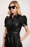 Veronica Pleather Dress - Black