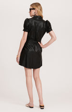 Veronica Pleather Dress - Black