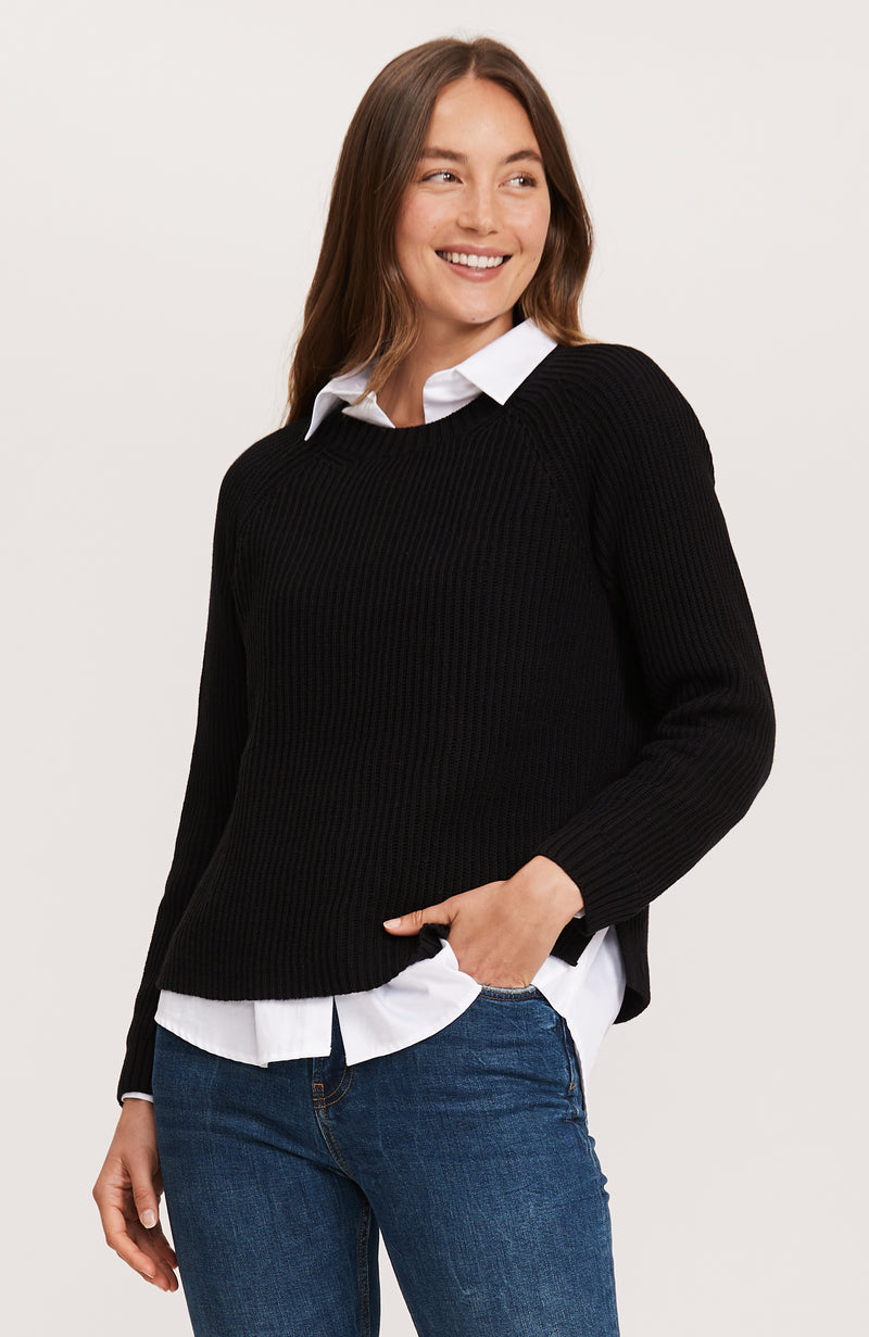 Mineral Wash Shaker Sweater - Black