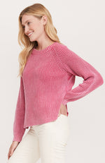 Mineral Wash Shaker Sweater - Dahlia