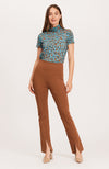 Margie Ponte Slit Pant - Teddy Bear
