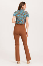 Margie Ponte Slit Pant - Teddy Bear