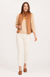 Faux Suede Moto Vest - Teddy Bear