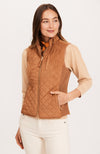 Faux Suede Moto Vest - Teddy Bear